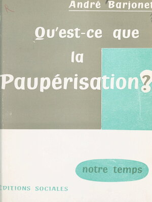 cover image of Qu'est-ce que la paupérisation ?